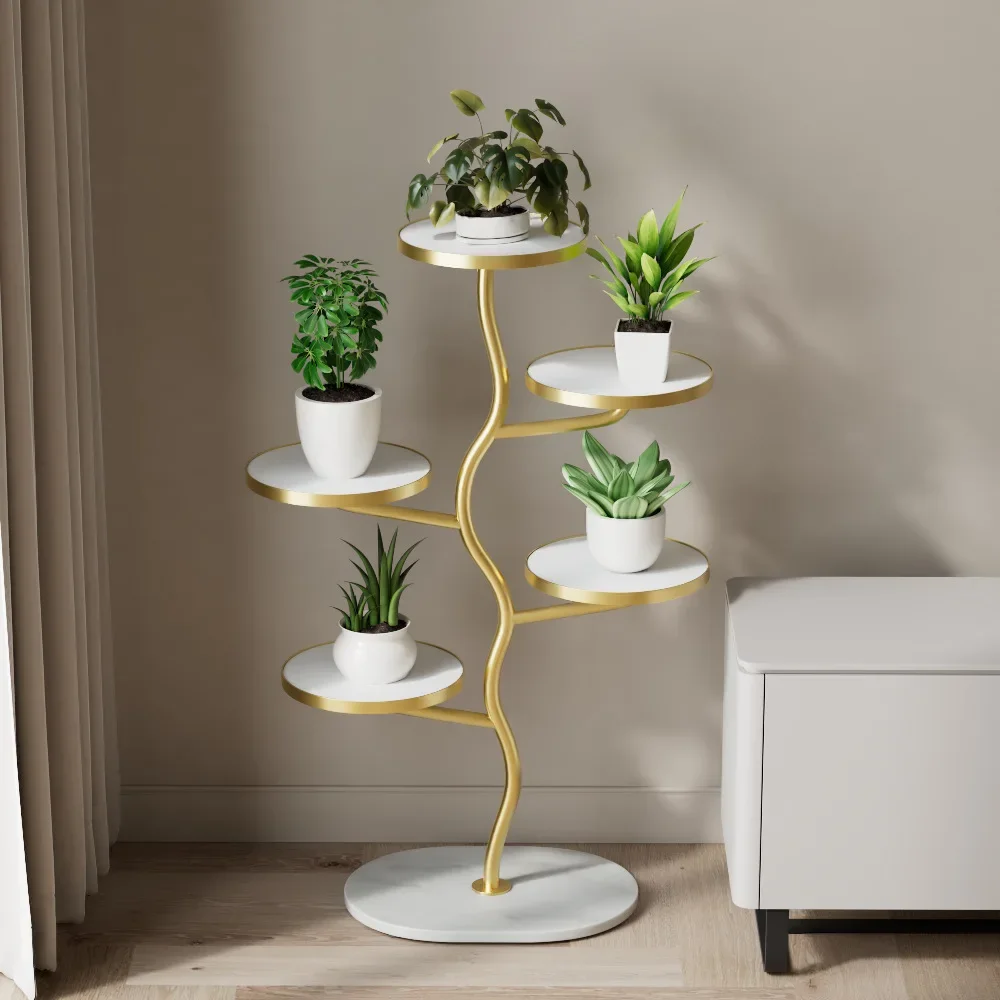 5 Tier Plant Stand Indoor Multi-Layer Plant Stands 5 Branch Plant Shelf Corner Flower Stand For 5 Plants Indoor Storage