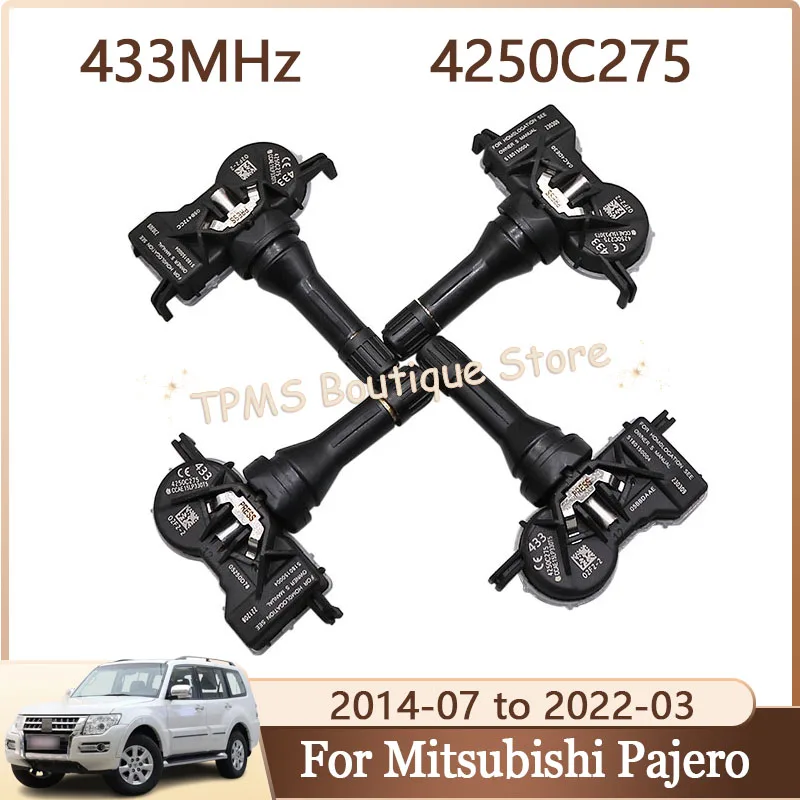 

Car Tire Sensors System Tyre Pressure Sensor 4250C275 4pcs 433MHz For Mitsubishi Pajero Sport ASX Attrage Eclipse Cross Mirage