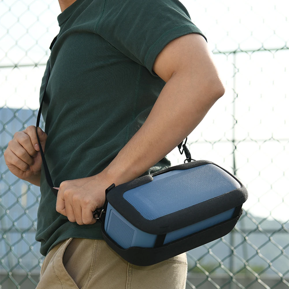 حافظة جلدية واقية مع حزام كتف وحقيبة حمل واقية للسفر لملحقات سماعات Bose SoundLink Max