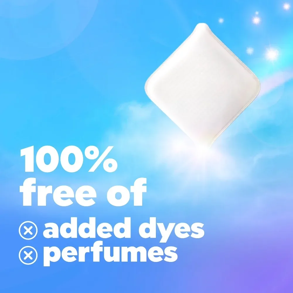 Unscented Laundry Detergent Tiles, 16 Count, Works on 100% of Common Stains, Free & Gentle, Eco-Friendly, Hypoallergenic Cleaning