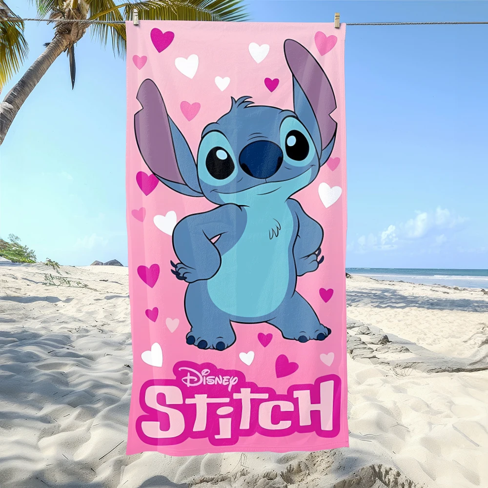 

Disney Stitch Pink Heart Beach Towel: The Perfect Summer Essential! Suitable for towels,bath towels