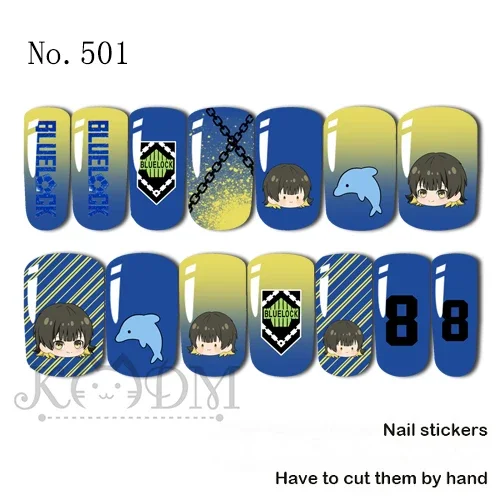 Mikage Reo Nagi Seishiro Bachira Meguru Isagi Yoichi Adesivo de Unhas Otaku Anime Design Bonito Arte de Unhas Chibi Kawaii Acessórios para Unhas