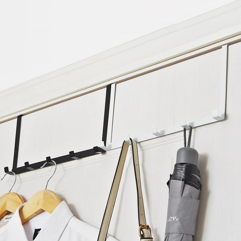 5 Hooks Iron Wall Hook Sticker Adhesive Door Hook Towel Clothes Robe Rack Toilet Accessories Shower Accessories