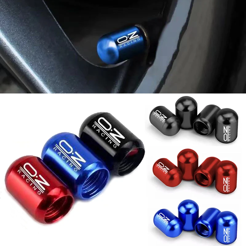 4PCS/Set New High Quality Car Logo Wheel Tire Aluminium Alloy Valve Caps Stem Case Covers For OZ Racing Dropshipping Wholesale 