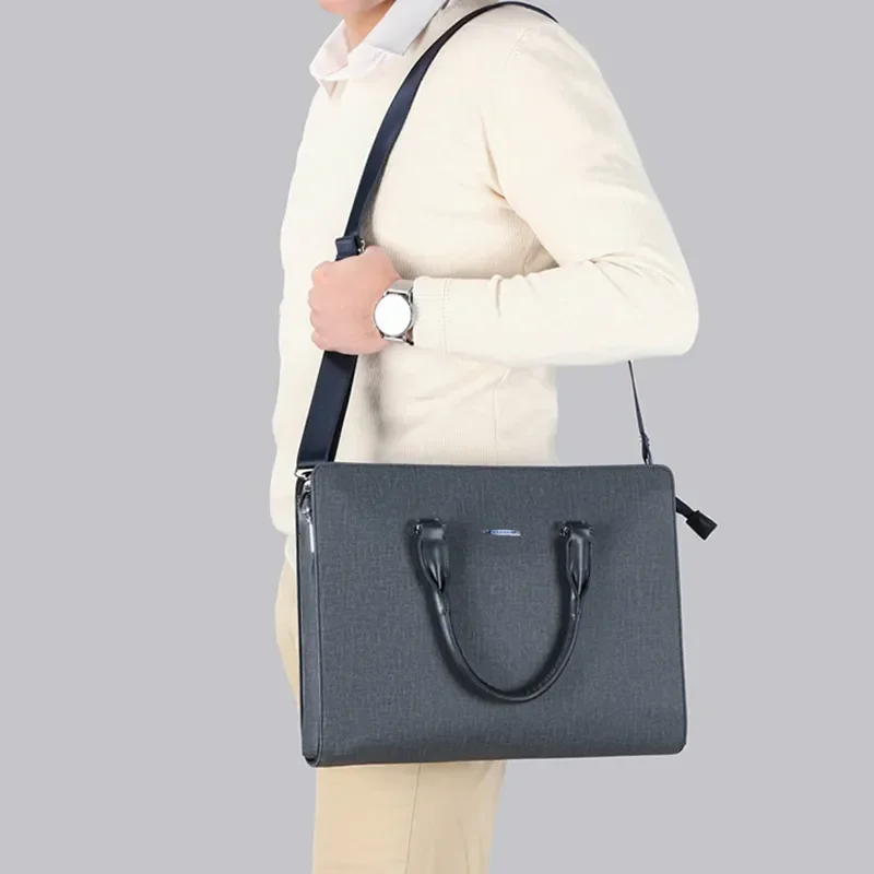 Imagem -06 - Bolsa de Ombro pu Masculina de Alta Capacidade Graciosa Maleta Formal Messenger Portfolio Handbag de Negócios Único