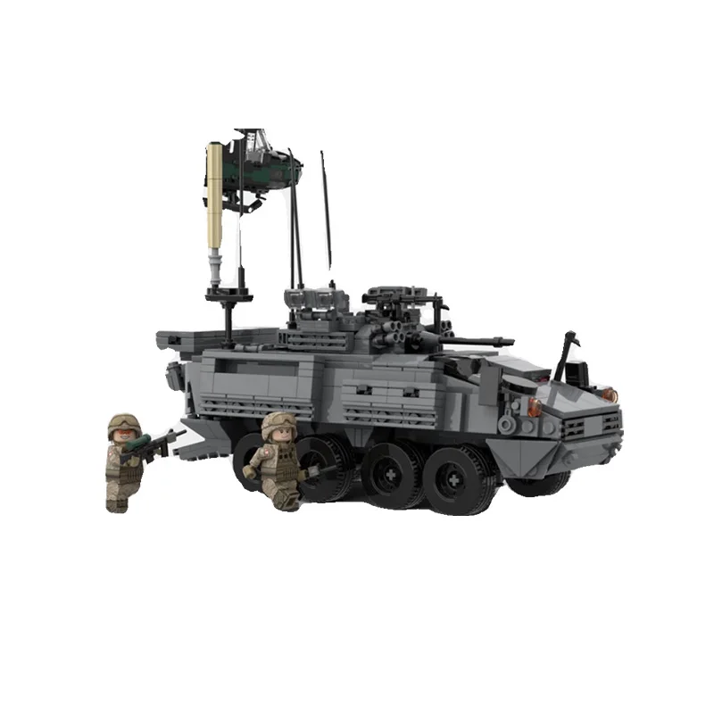 Vehículo blindado de infantería CA LAV militar moderno, bloques de construcción, vehículos soldado, Mini modelos de tanques 8X8, ladrillos del ejército, juguetes para niños