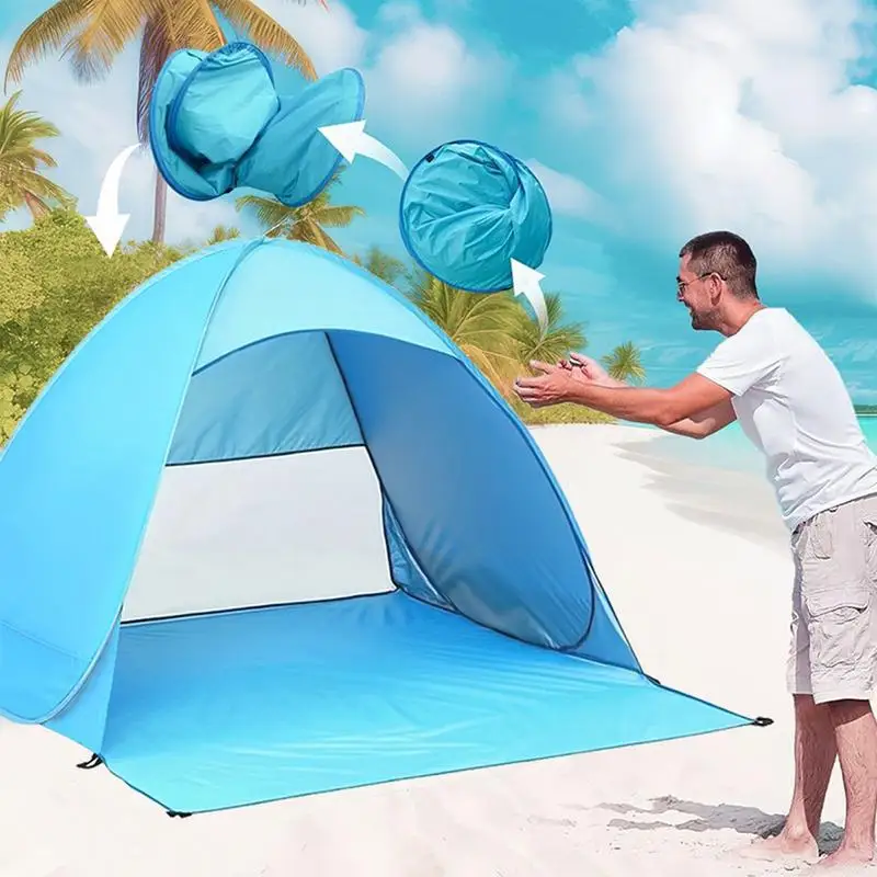 

Beach tents in stock fully automatic 2-second account opening outdoor sunshade tents UV protection tent covers spacious capacity