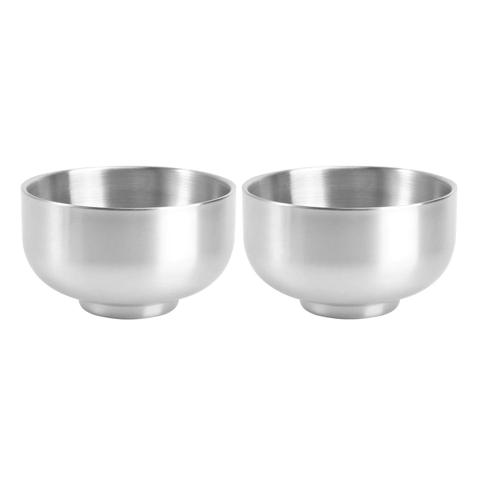 

2pcs 12Cm 304 Stainless Steel Double Wall Insulated Serving Bowl For Hot Cold Food Noodles Bowl Kitchen Utensil