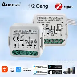 ZigBee Smart Curtain Switch Controller per tapparella motore elettrico 1/2Gang modulo tenda relè domestico con Alexa Google