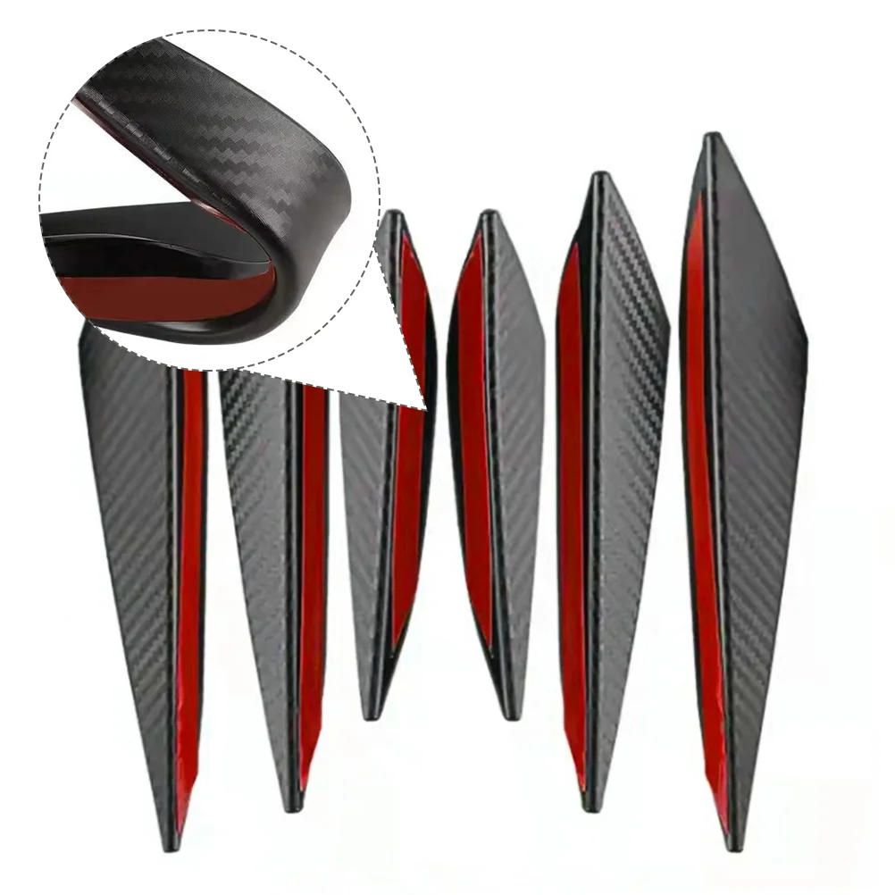 6 Pcs Car Bumper Diffuser Lip Splitter Protector Front Body Spoiler Strip Canard Pvc Fins Bride for Auto Cover