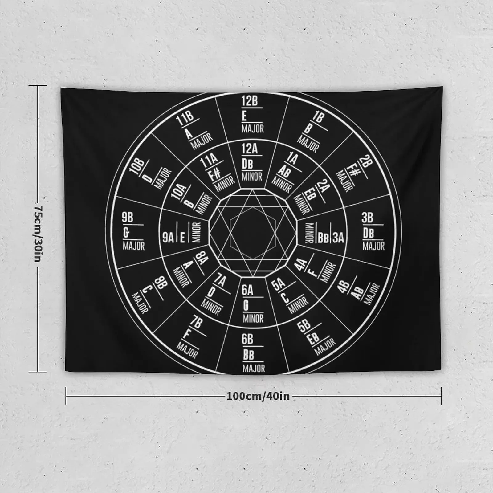 Camelot Wheel / Circle of Fifths Tapestry Decor For Bedroom Art Mural Tapestry