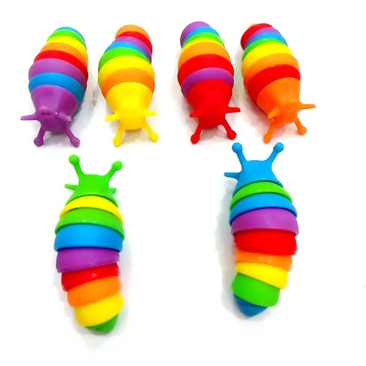 10PCS  Relieve caterpillar, snot bug, Fidget slug, vent pop it, relieve stress toy