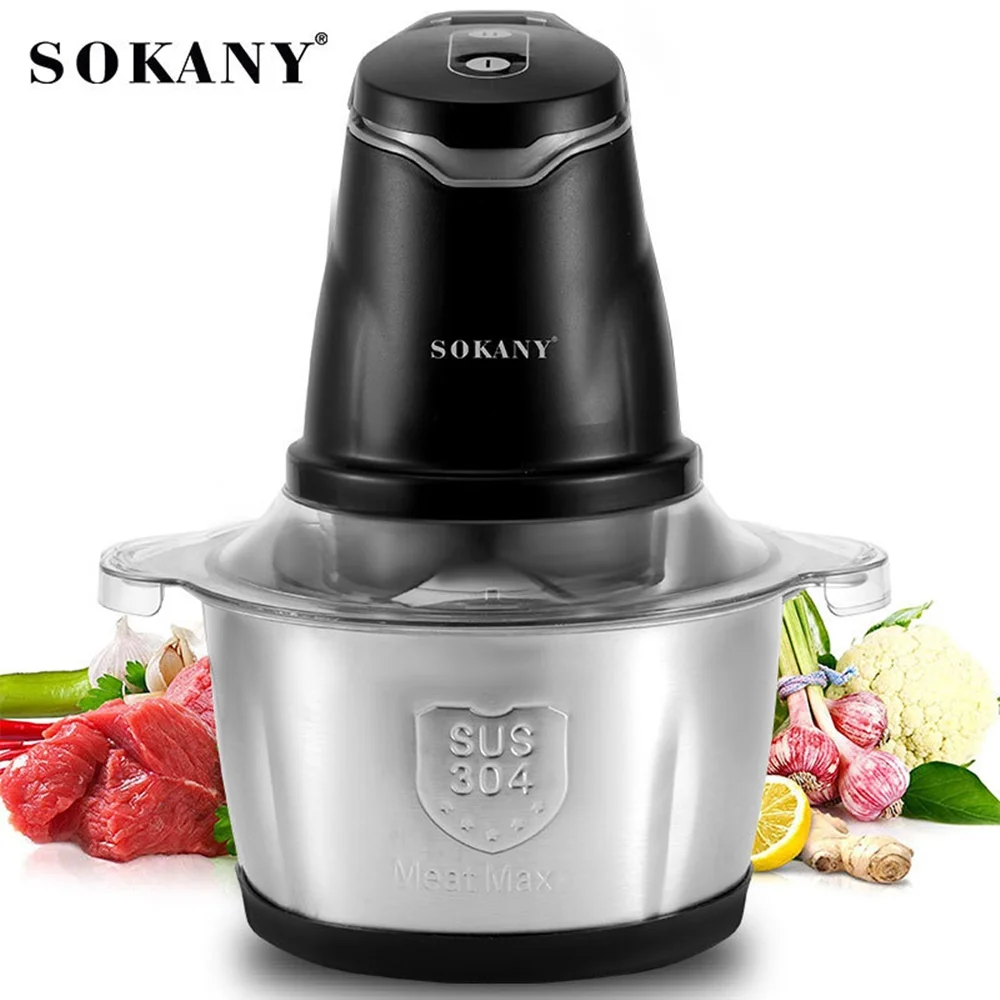 

2L Electric Meat Grinder Machine 110V 220V Stainless Steel Mincer Mixer Blender for Kitchen Home Baby Food Processor Crusher 다지기