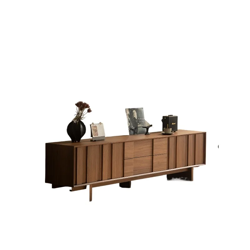 

Средневековый телевизионный шкаф из массива орехового дерева от пола до потолка, журнальный столик, интегрированный шкаф для хранения вещей в гостиной для нового дома.