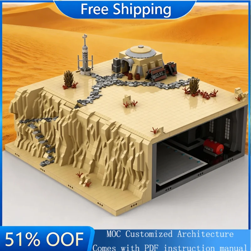 NEW 7326PCS Famous Scene Tatooine Stereoscopic Model Base  Secret Base MOC Building Block Model Kid Puzzle Birthday Set Toy Gift