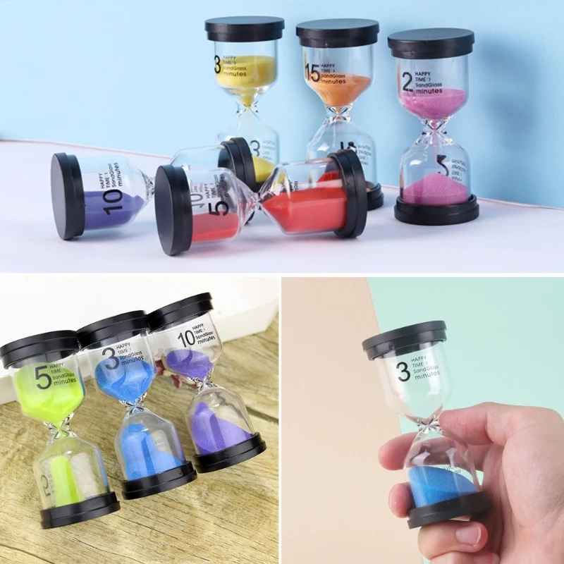 Colorful Hourglass Set, 6-color Hourglass 1-Min 3Mins 5-Mins 10Mins 15Mins 30Mins Desktop-Decorative Timepieces