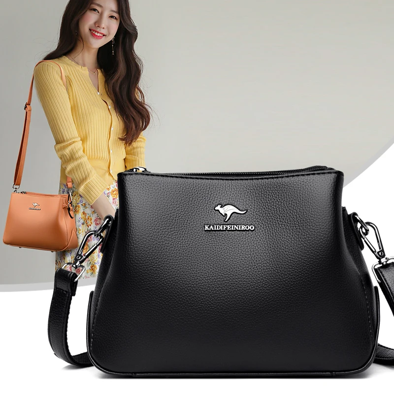 High Quality Women Shoulder Bags Solid Leather Crossbody Bag for Woman Casual Brand Purses and Handbags Luxury sac a main femme