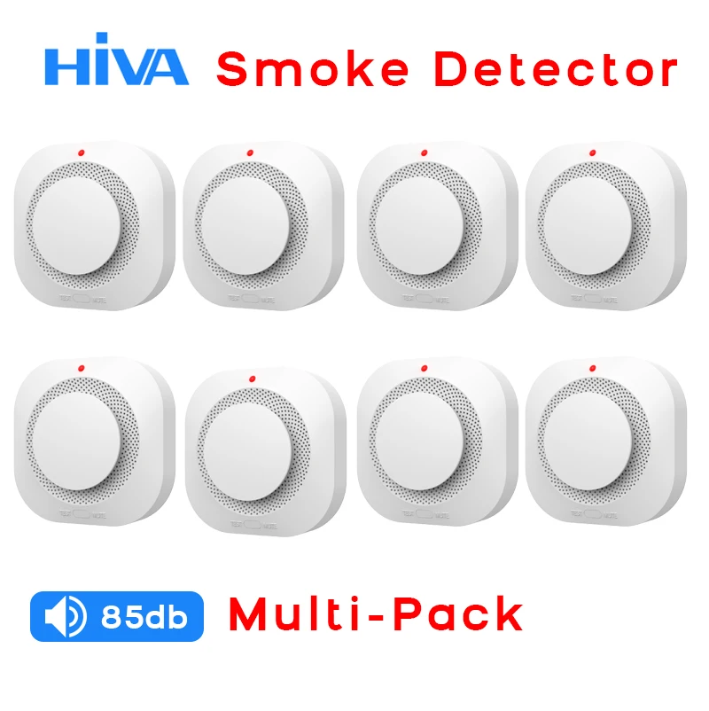 Smart Independent Smoke Detector Sensor with Sound and Light Fire Alarm for Home Kitchen Office Warehouse Security System