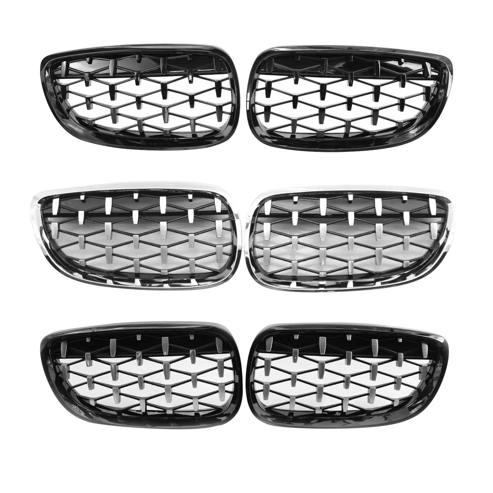 2Pcs Vehicle Front Kidney Grille Grill 51137157278 Left Right for E92 E93 3 Series Durable Accessories