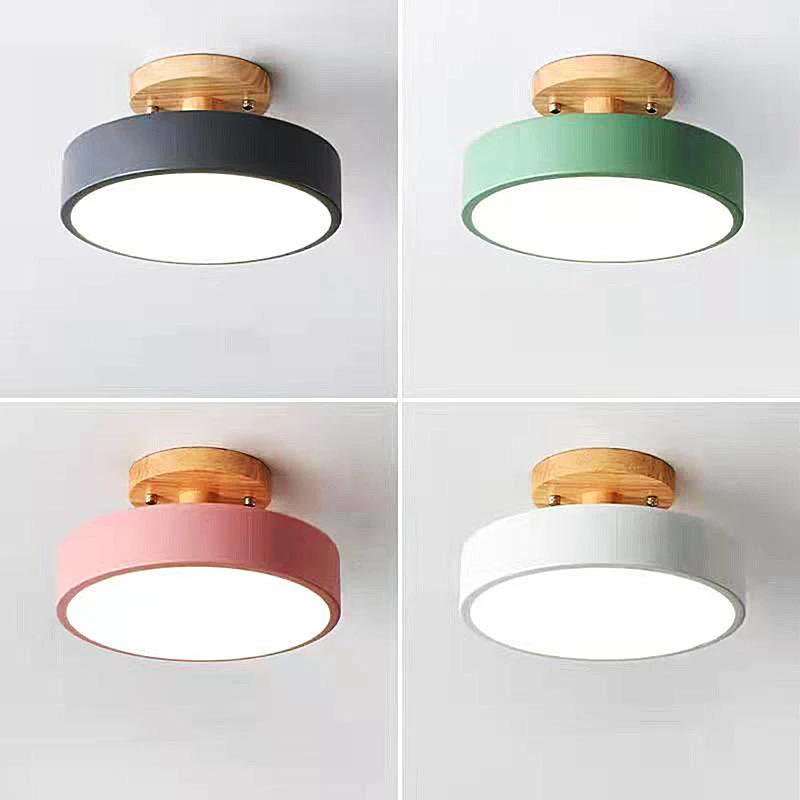 

Nordic LED Ceiling Light Balcony Wood Round Cloakroom Dining Room Bedroom Bathroom Entrance Hallway Lighting Lamp