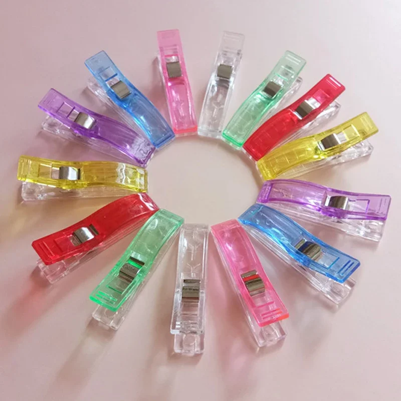 5Pcs/10Pcs Colorful Sewing Clip Fabric Clips Large Binding Paper Clips Plastic Handmade DIY Crafts Clothing Clamps Sewing Tools