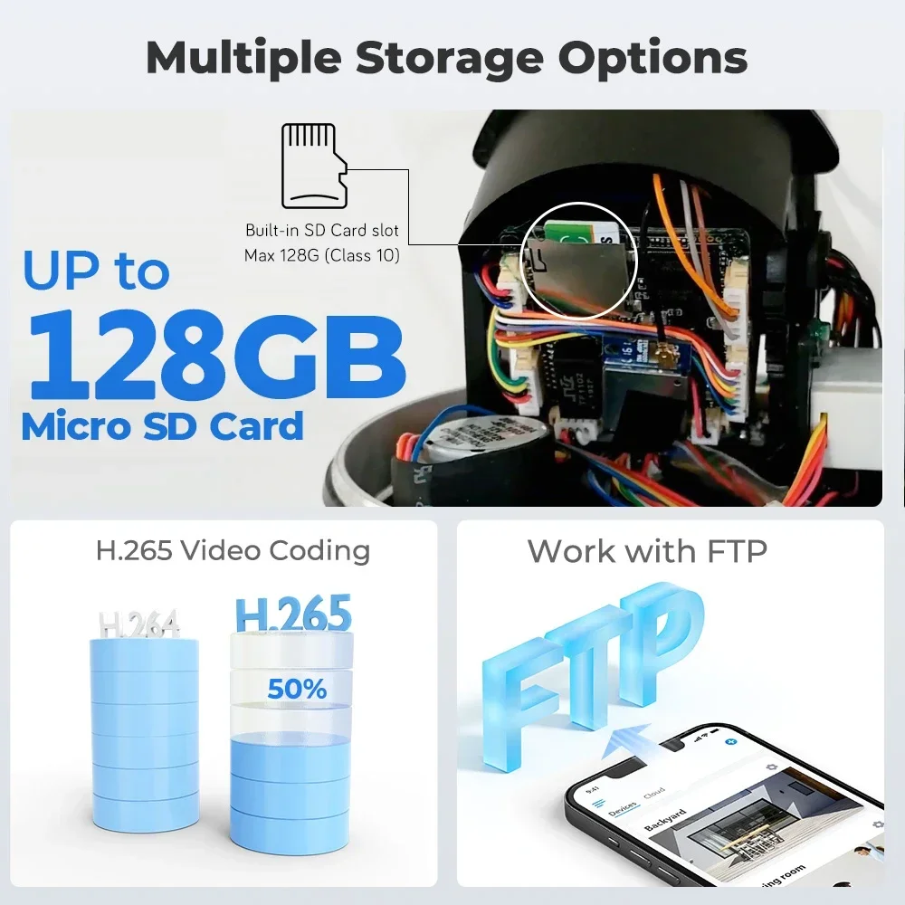 Cámara domo PTZ 4K 8MP Wifi/POE para exteriores, detección de vehículos humanos, seguimiento automático, cámara IP, conversación bidireccional, cámara de seguridad inalámbrica para el hogar