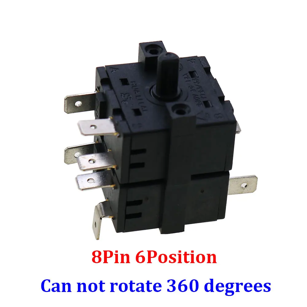 YUXI 1PCS 3 Position 4Position 3 Pin 5Pin  Electric Room Heater Rotary Switch Selector AC 250V 16A RT222 RT233-1-B RT233-4