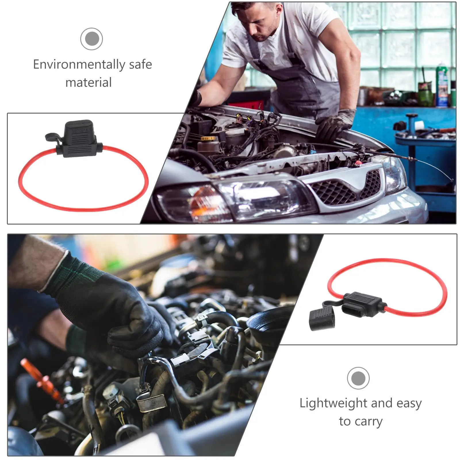 

Fuse Holder 10Pcs 40A 125V DC 12 AWG Cable 20cm Length Mini Blade Waterproof Car Boat Truck Insurance Circuit