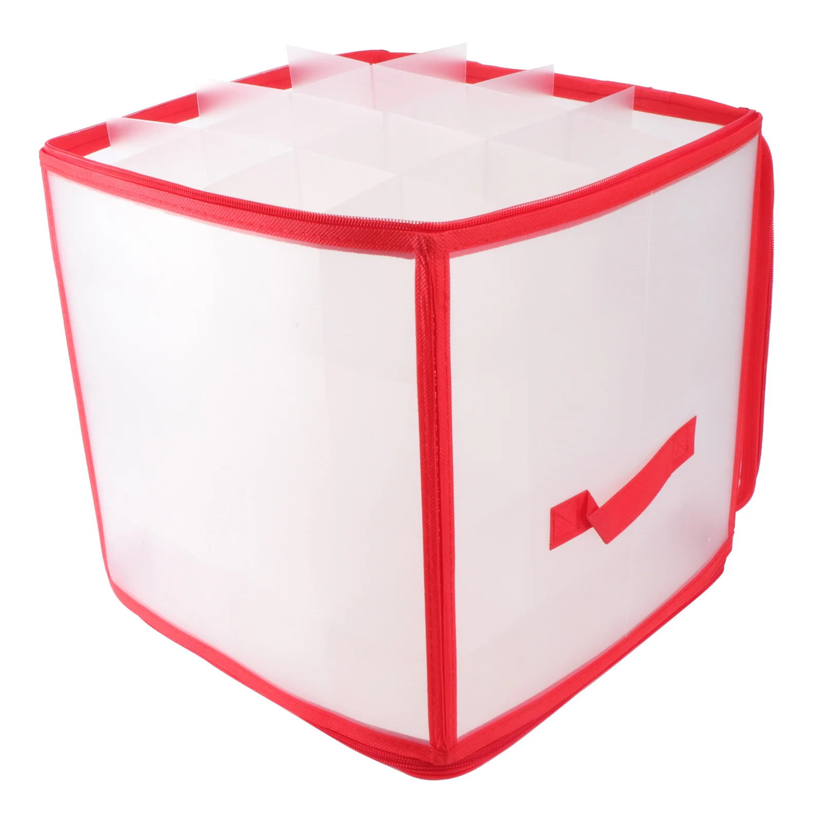 

1Pcs Foldable Christmas Storage Box Multi-Layer Gift Box Double Zipper Design Transparent Christmas Decor Storage Container