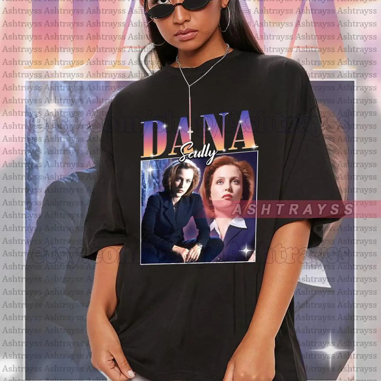Dana Scully T Shirt The X Files sweaT Gillian Anderson vintage retro vintage Washed Breathable streetwear Top For Everyday Wear