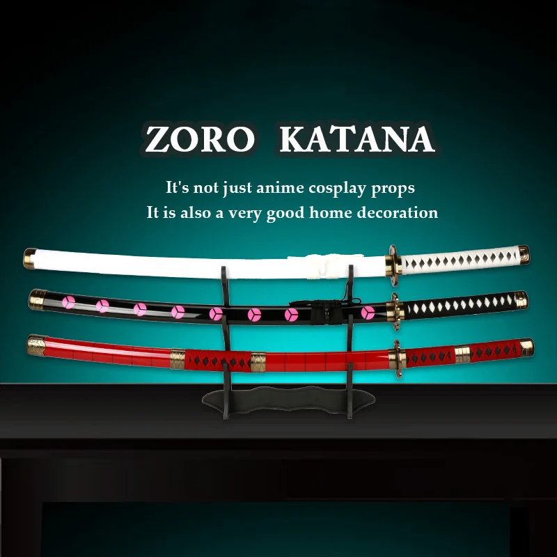 Roronoa Zoro De Madeira Katana Espada, Espadas de Brinquedo, Anime Cos Arma, Adereços, 1:1, Padrão Original, Wado Kitetsu, Shusui, Enma, 41 ", 3 pcs