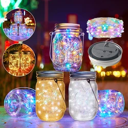 Solar Mason Jar Light Garden Lawn Ornament Lamp Waterproof Hanging Vertical Sun Lamp Portable Glass Mason Jar Light (No Jar)