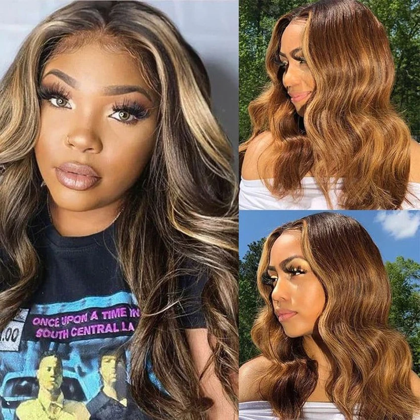 Highlight Bundles body Wave Human Hair Bundles Raw Hair 1/3/4 Colored Ombre Honey Blonde Bundles Brazilian Hair Extensions