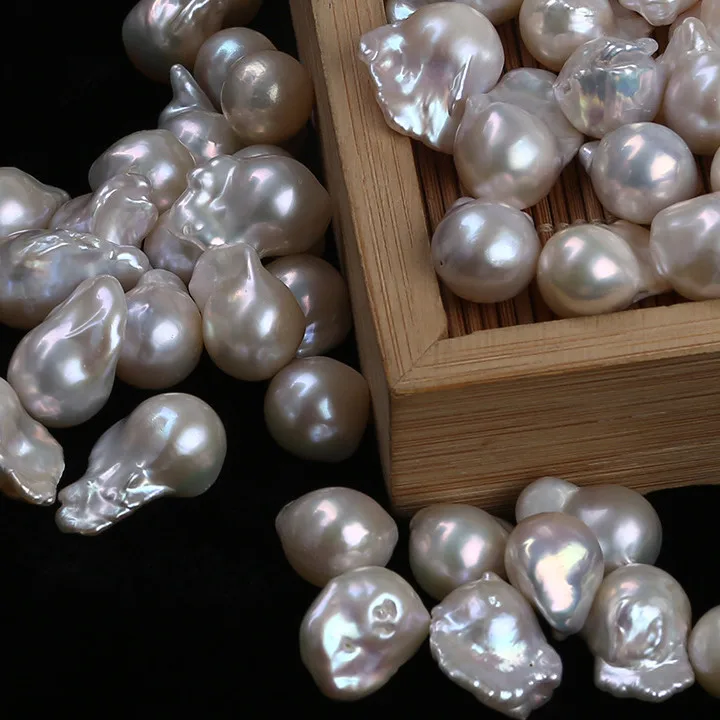 13-16mm baroque fireball Shape pearl Beads real Freshwater Loose Pearl good quality baroque pearl for earring