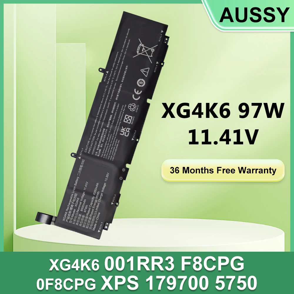 

XG4K6 97 Втч Аккумулятор для ноутбука Dell XPS 17 9700 9710 9720 9730 для Precision 5750 5760 5770 серии P92F P92F001 P92F002 P92F003