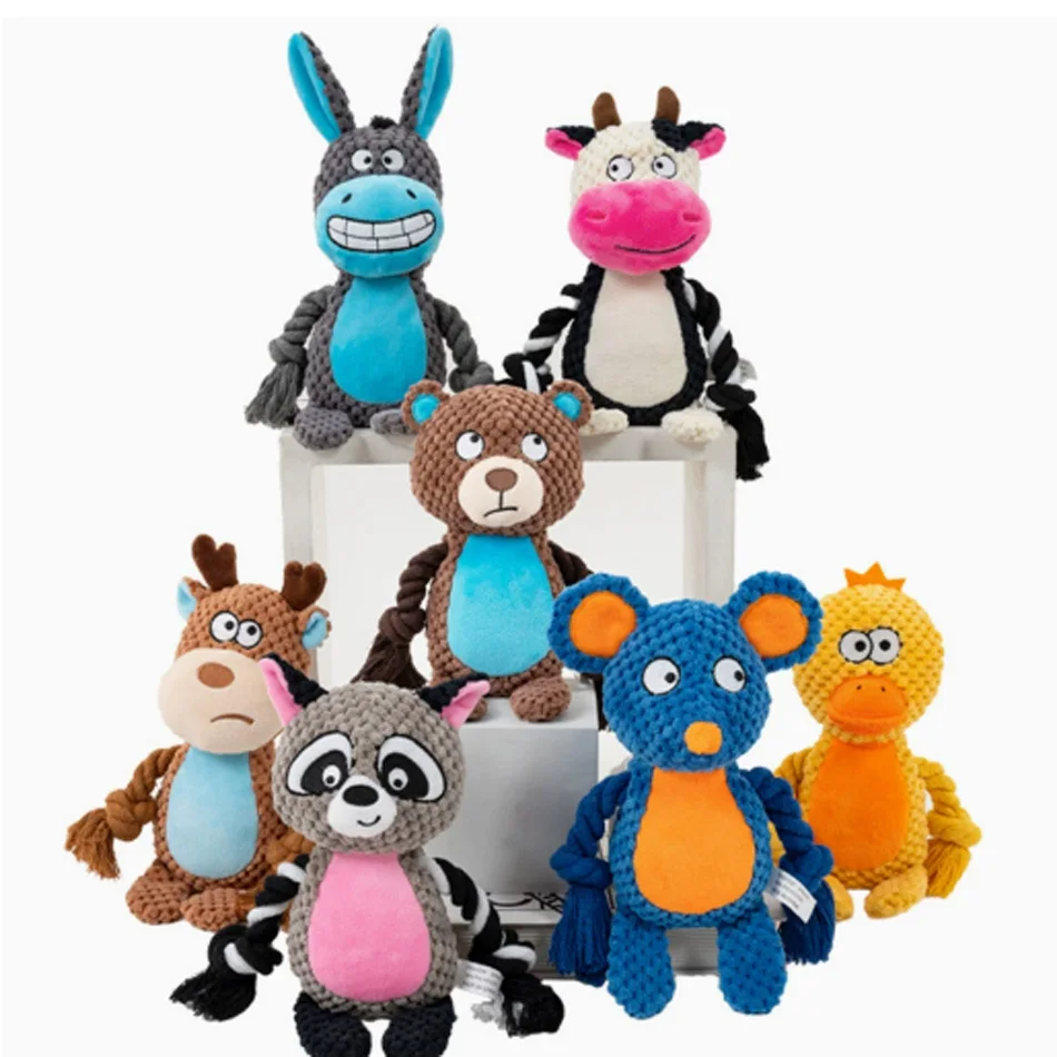 

Неразрушимая плюшевая игрушка-пищалка для собак мелких пород, устойчивая к укусам, со звуком, для щенков, для домашних животных