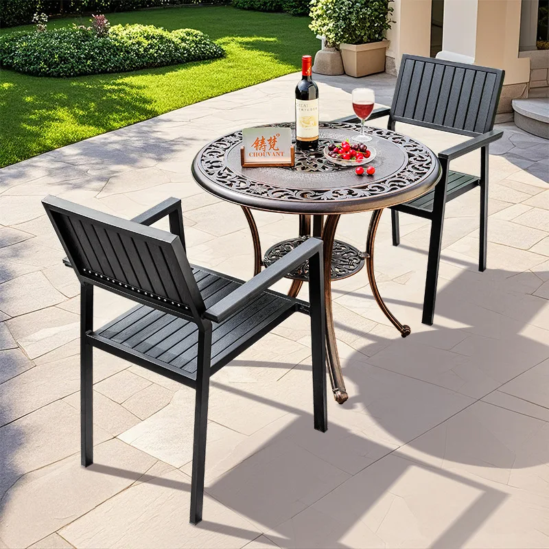 

Уличные столы и стулья из литого алюминия, пластика и дерева для отдыха, садовые столы и стулья, уличная мебель для террас и коммерческих улиц