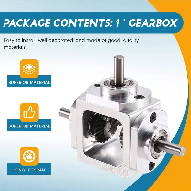 Hot SV-2X Gearbox 90 Degree Right Angle Bevel Gear-Box With Mounting Hole 1:1 Shaft 1 Module 20 Teeth Bevel Gear B