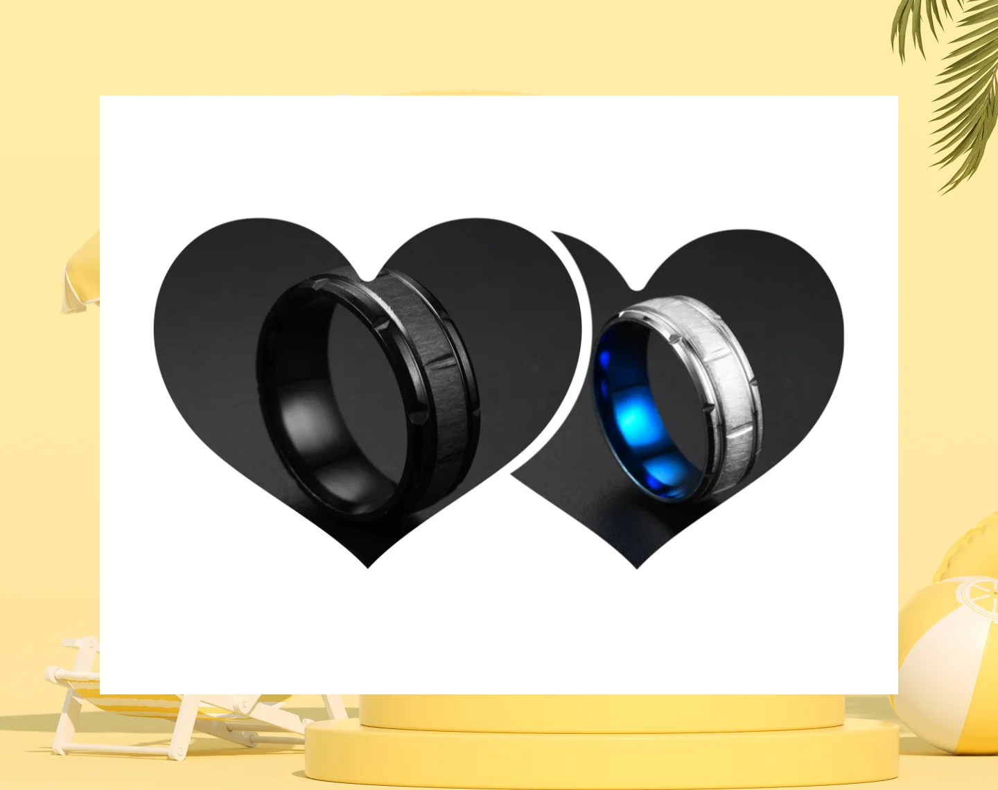 

New Classic Men's 8mm Black Stainless Steel ​Wedding Rings Double Groove Beveled Edge Brick Pattern Brushed Rings