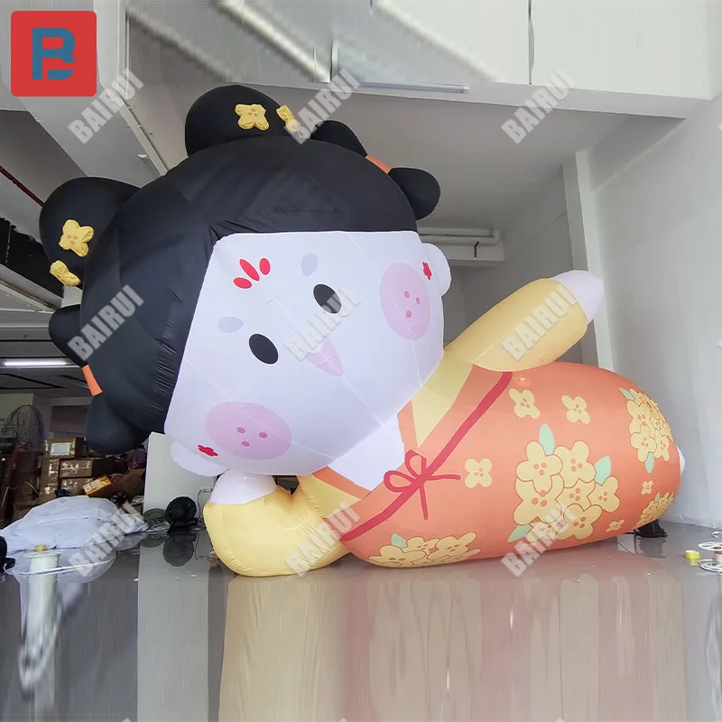 Inflatable cartoon Xiao Douyuan Osmanthus model of the Tang dynasty dress lying in mid-autumn lantern props