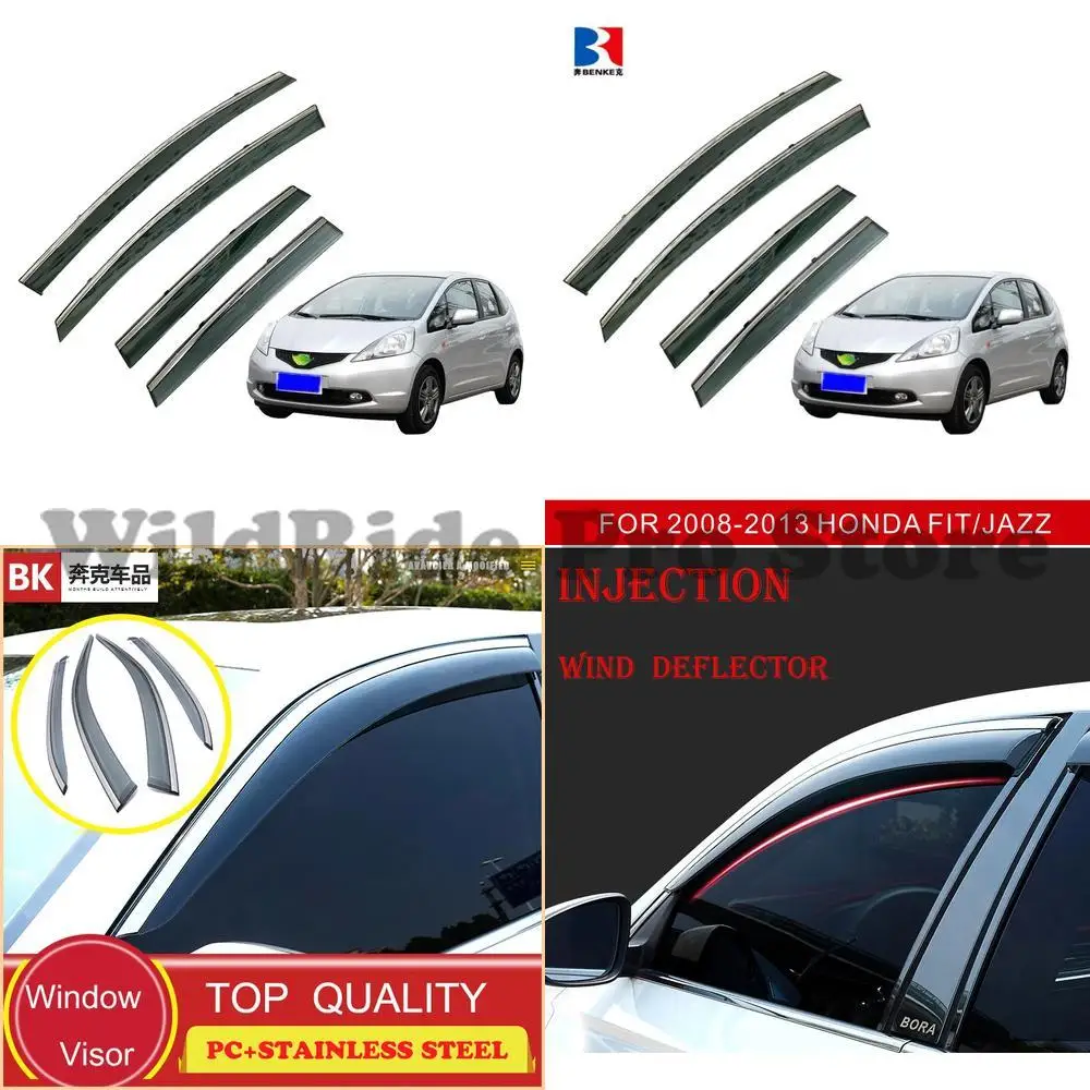 

1 set For Auto Accessories Honda Fit Jazz 2008-2012 2013 Door Visors Window Visor Vent Deflectors Rain Shield