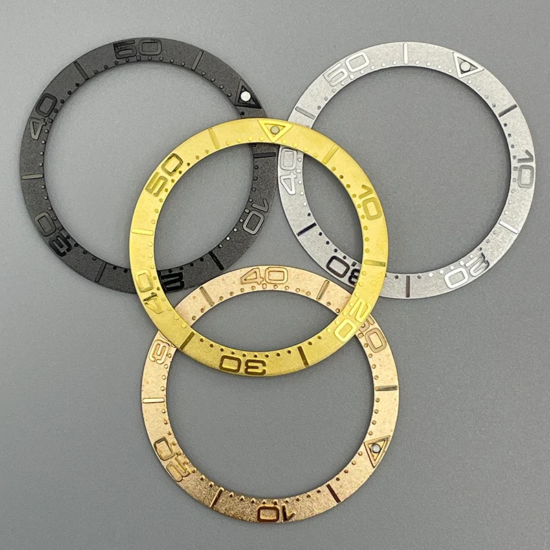 

Sloping 38mm *30.6mm Metal Bezel GMT and dive watch inserts for 40mm luxury ring case accessories Watch Face Watch Bezel Inserts