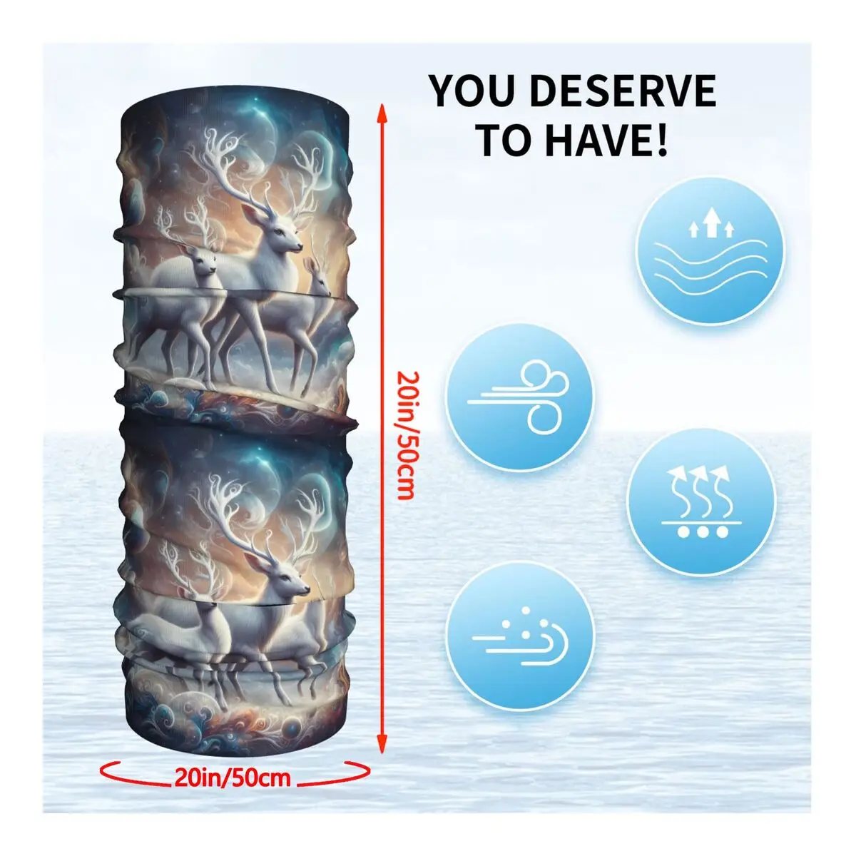 Elk Scarf Neckerchief Neck Face Mask Polyester