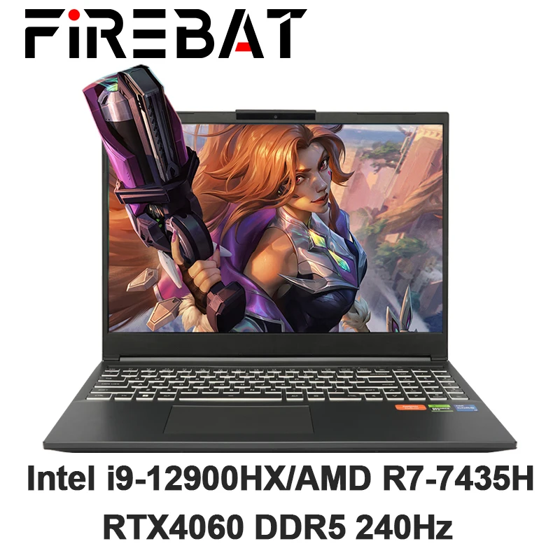 FIREBAT T6A-X 16 Inch Intel i9-12900HX/AMD R7-7435HS RTX 4060 DDR5 165Hz 2.5K Wifi6 BT5.1 32GB 1TB Gaming Gamer Notebook Laptop