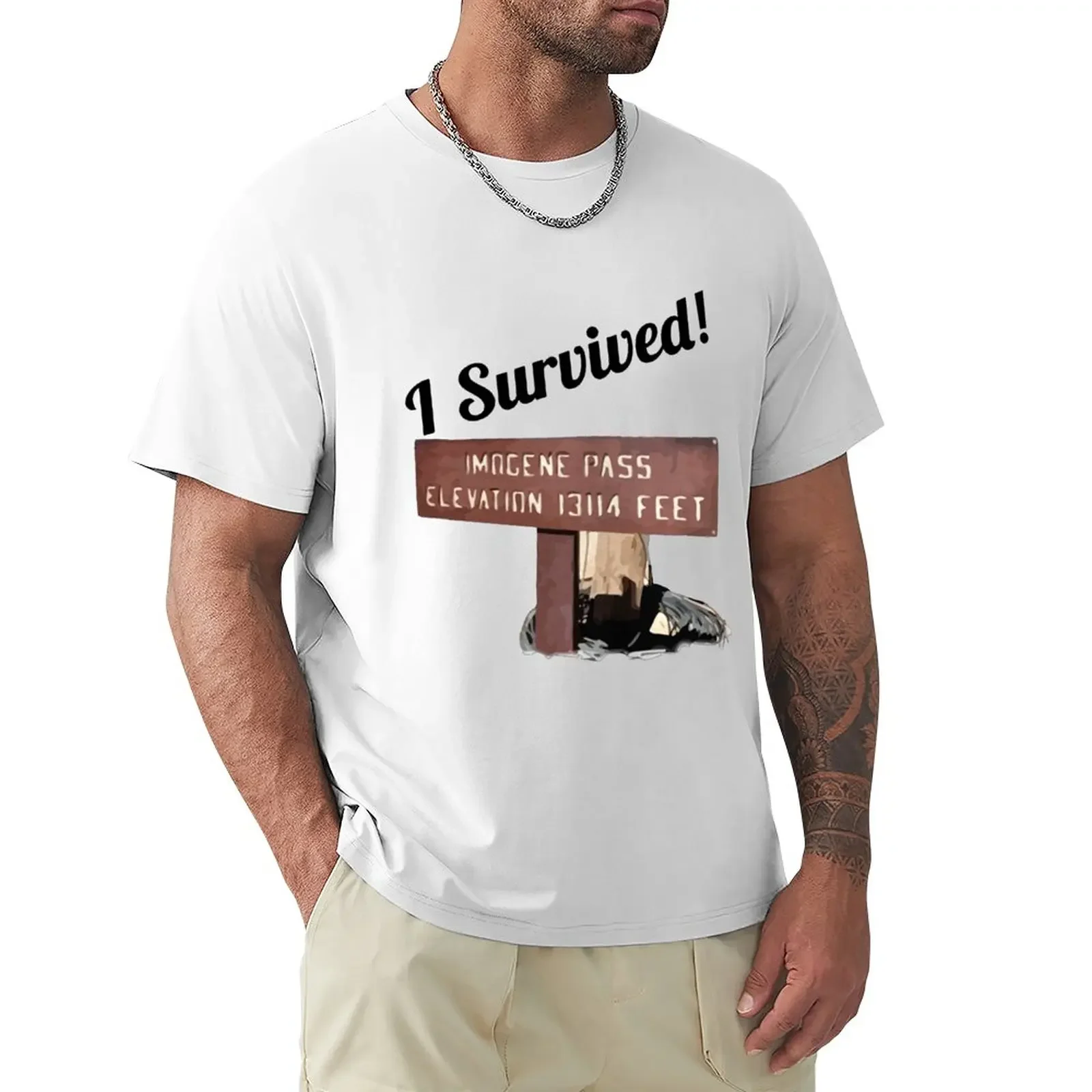 I Survived Imogene Pass Classic Guys Unisex, Basic Novelty, Graphics Female Cotton Printed, Trending Now T-Shirt