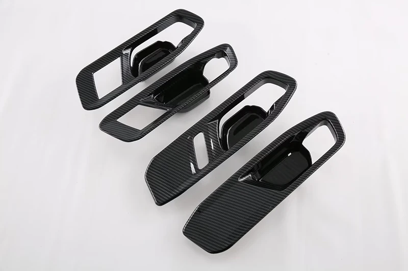 Carbon Fiber Style Inner Door Handle Cover Catch Bowl Trim Insert Bezel Frame Garnish For 11th Generation Honda Accord 2023 2024