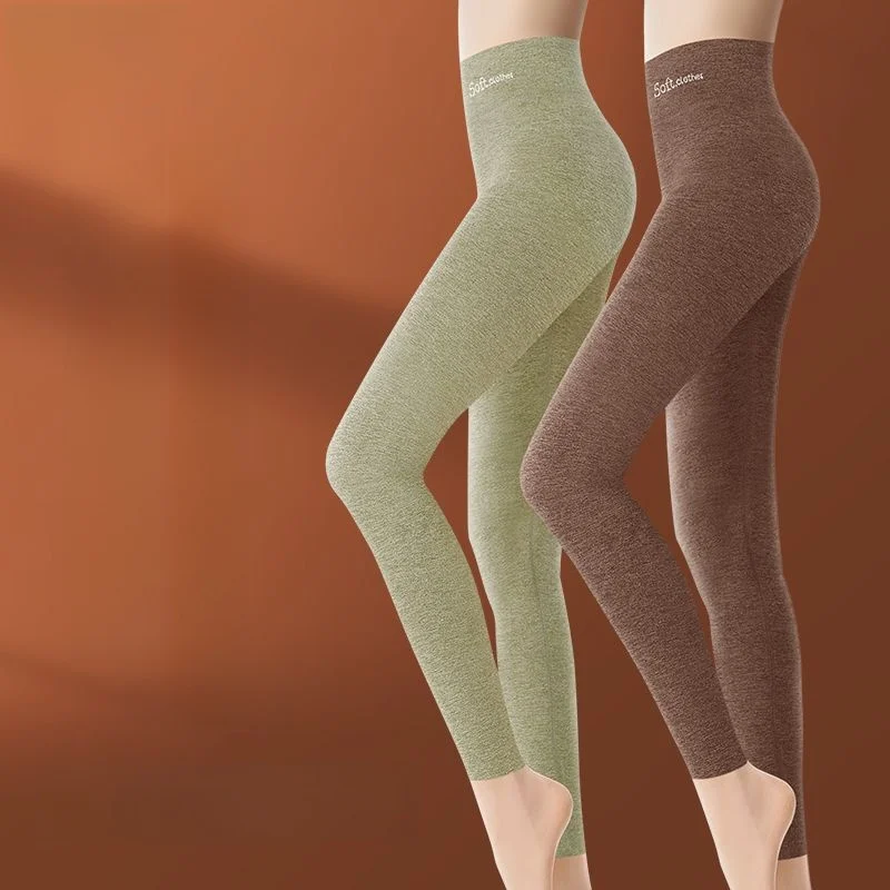 กางเกงขายาวผู้หญิงไซส์ใหญ่ ผ้าขนสัตว์ผสมไหม ผ้าฟลีซ ซับในผ้าฝ้าย สำหรับฤดูใบไม้ร่วงและฤดูหนาว