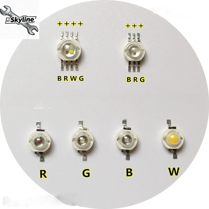 3w DIY LED Lamp Chip White/Warm White/ Red/Blue/Green Color 3 watt LED Lamp Bead 120Degree for Disco Stage LED Light Parts