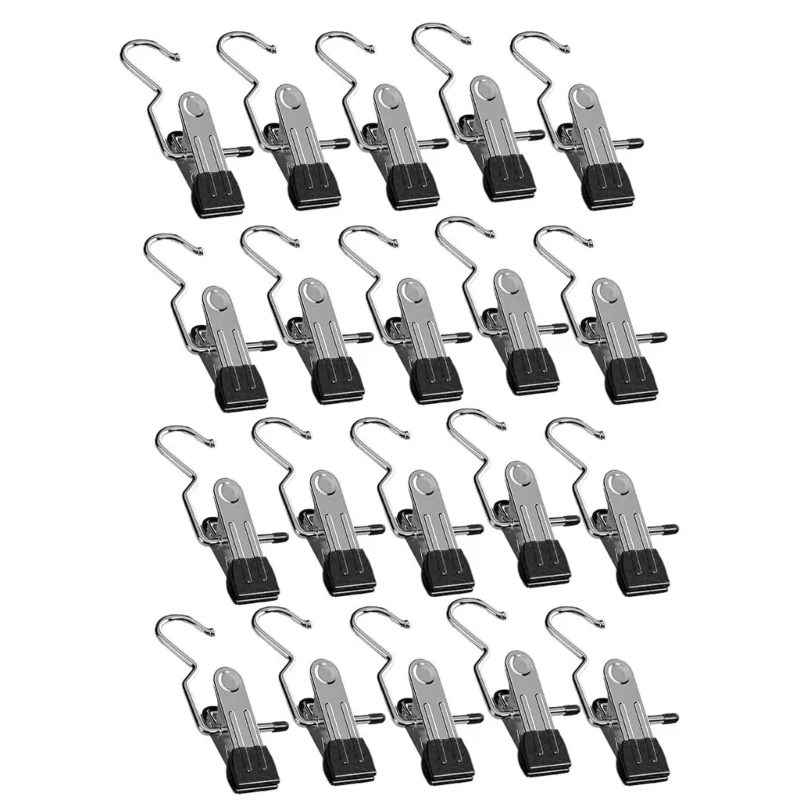 20Pcs Boot Hangers Clips, Laundry Hooks Hanging Clips Clothes Pins Closet Hanger Clamps Socks Towel Clips for Closet