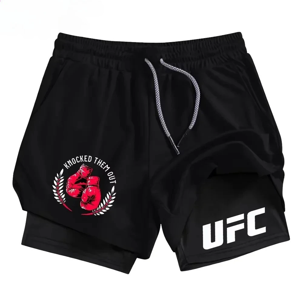 

Мужские беговые шорты 2-в-1 с двойным слоем ткани для летних видов спорта в стиле Харадзюку, с петлей для полотенца, модные, компрессионные, свободные, повседневные, в стиле хип-хоп